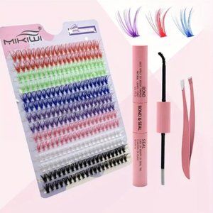 Color Cluster Extensions Lashes Kit, 280Pcs Eyelash Cluster Eye Lashes Extension